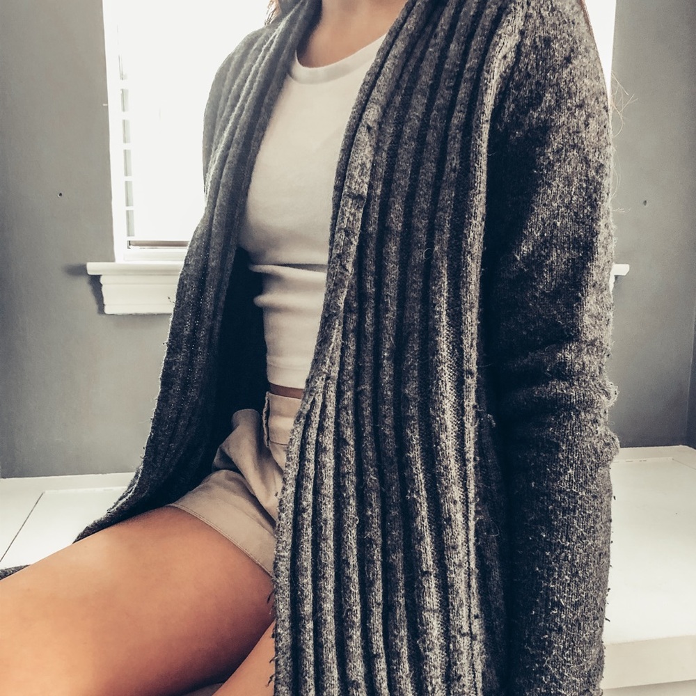 Gray cardigan